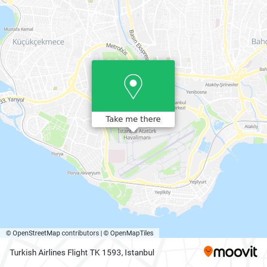 Turkish Airlines Flight TK 1593 map
