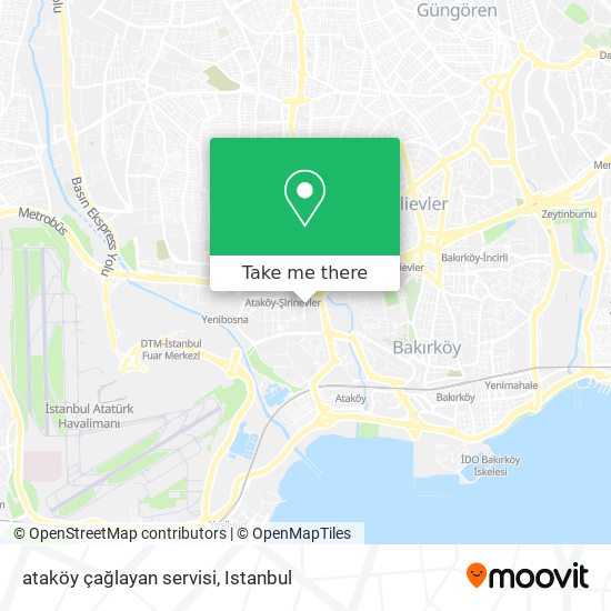 ataköy çağlayan servisi map