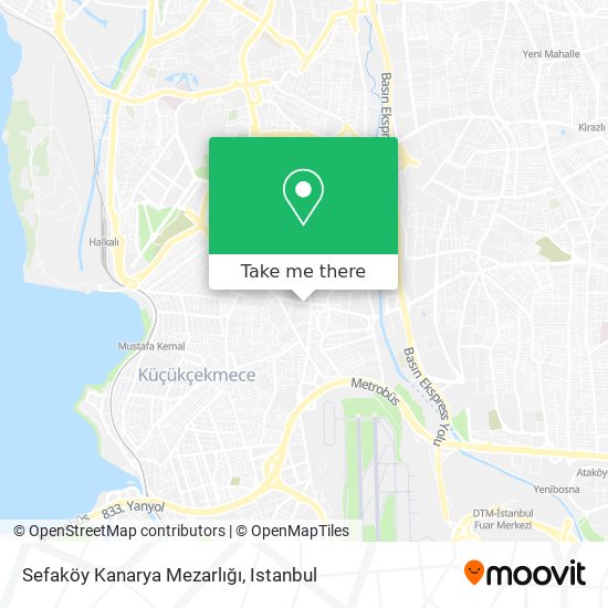 Sefaköy Kanarya Mezarlığı map