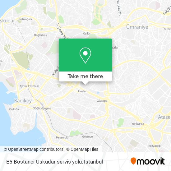 E5 Bostanci-Uskudar servis yolu map