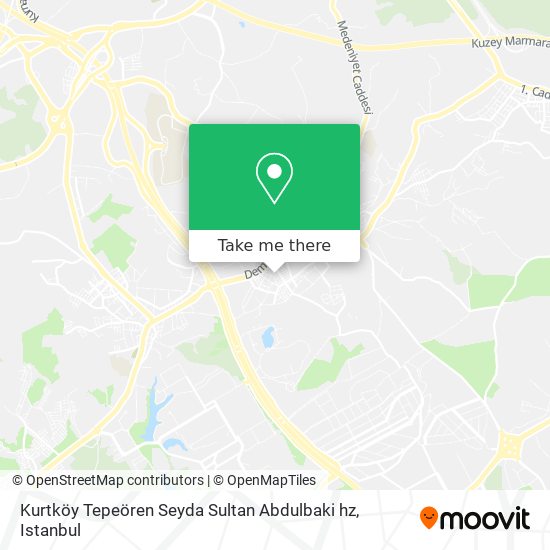 Kurtköy Tepeören Seyda Sultan Abdulbaki hz map