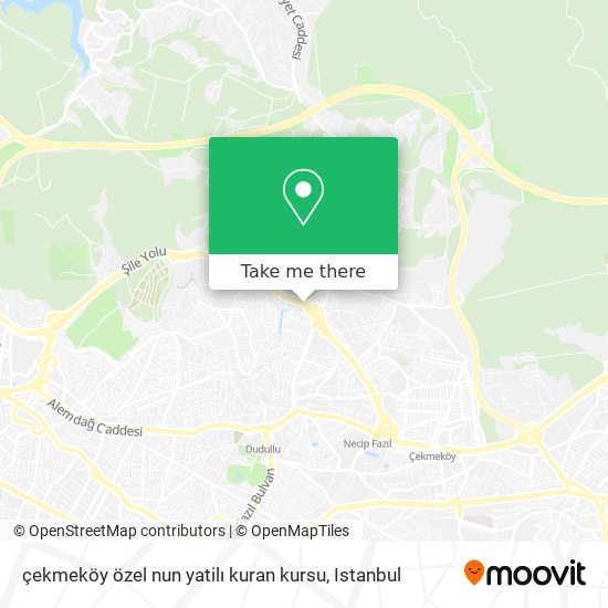 çekmeköy özel nun yatilı kuran kursu map