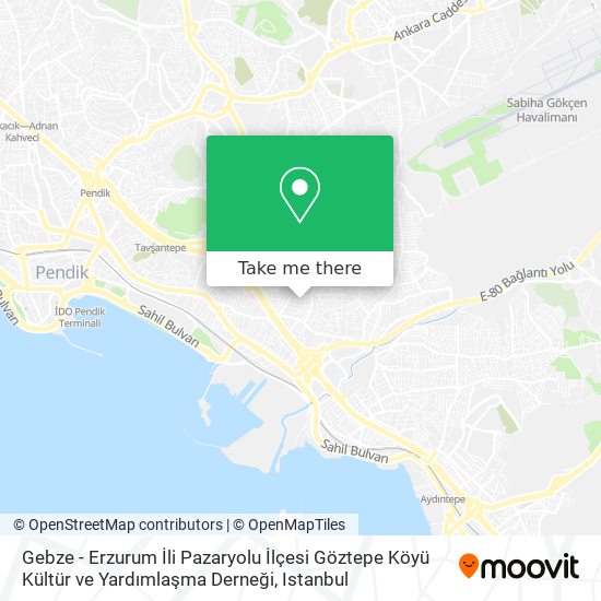 Gebze - Erzurum İli Pazaryolu İlçesi Göztepe Köyü Kültür ve Yardımlaşma Derneği map