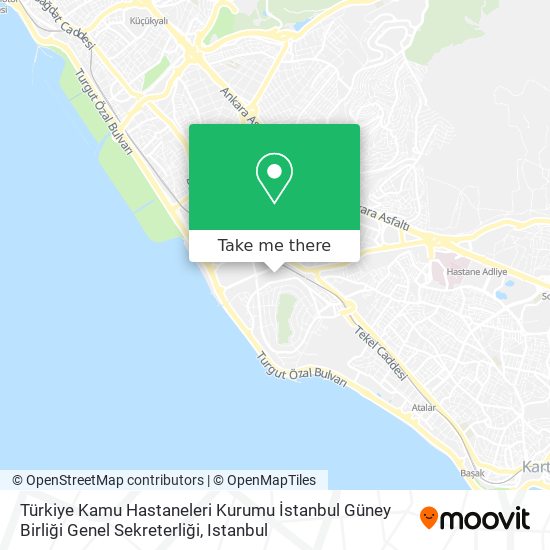 Türkiye Kamu Hastaneleri Kurumu İstanbul Güney Birliği Genel Sekreterliği map