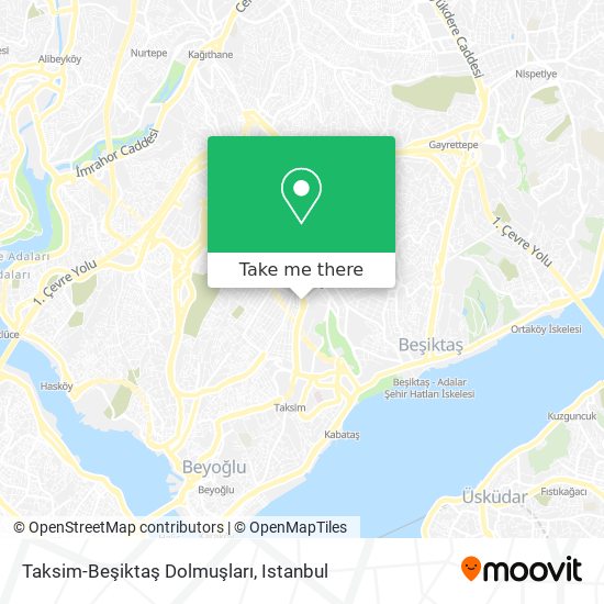 Taksim-Beşiktaş Dolmuşları map
