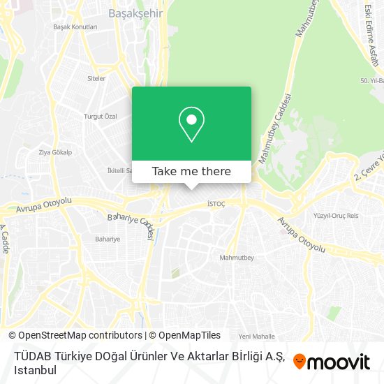 TÜDAB Türkiye DOğal Ürünler Ve Aktarlar Bİrliği A.Ş map