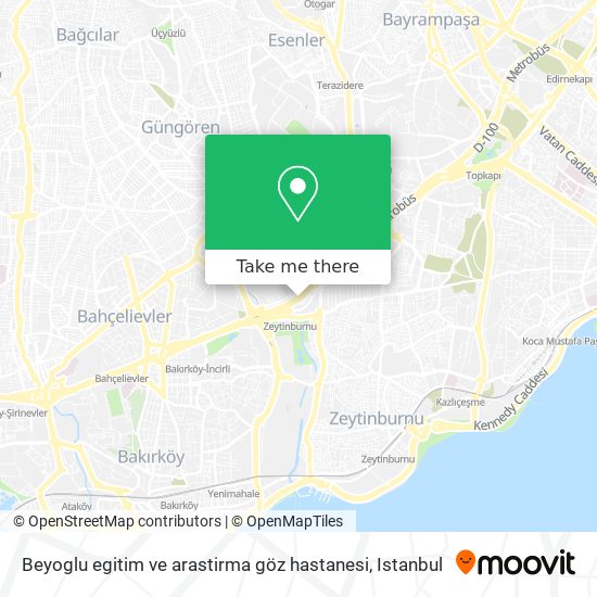 Beyoglu egitim ve arastirma göz hastanesi map