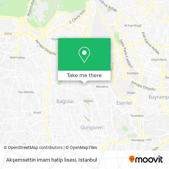 Akşemsettin imam hatip lisesi map