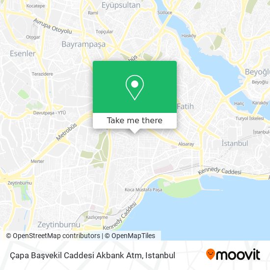 Çapa Başvekil Caddesi Akbank Atm map