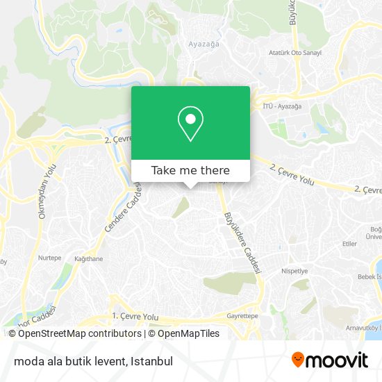 How to get to moda ala butik levent in Kagithane by Bus Dolmus