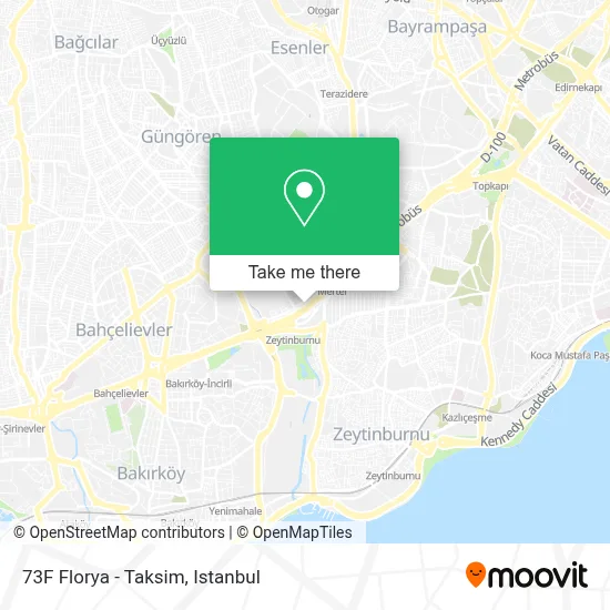 73F Florya - Taksim map