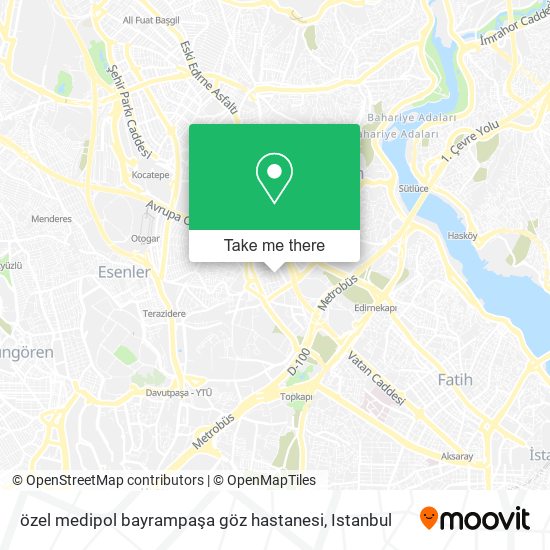 özel medipol bayrampaşa göz hastanesi map