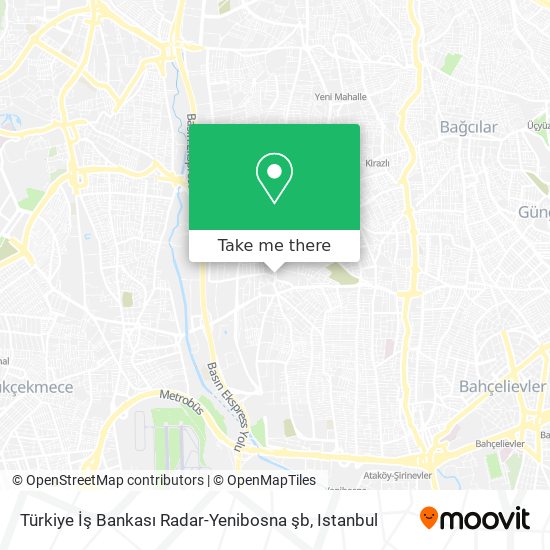 Türkiye İş Bankası Radar-Yenibosna şb map