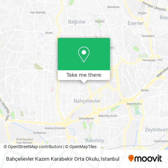 Bahçelievler Kazım Karabekir Orta Okulu map
