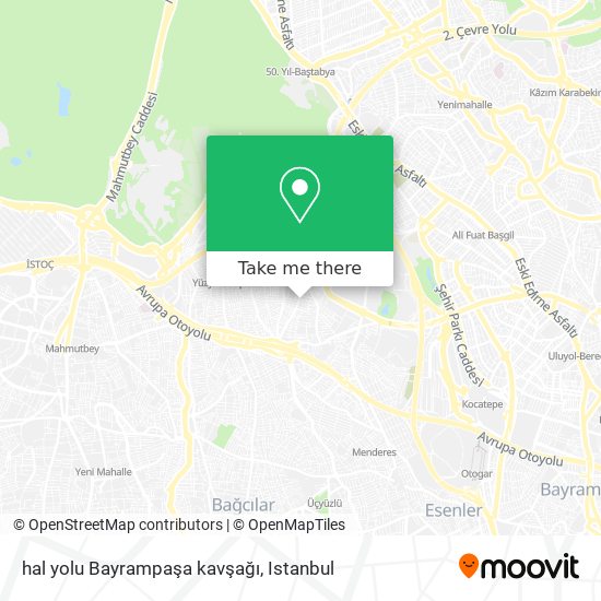 hal yolu Bayrampaşa kavşağı map