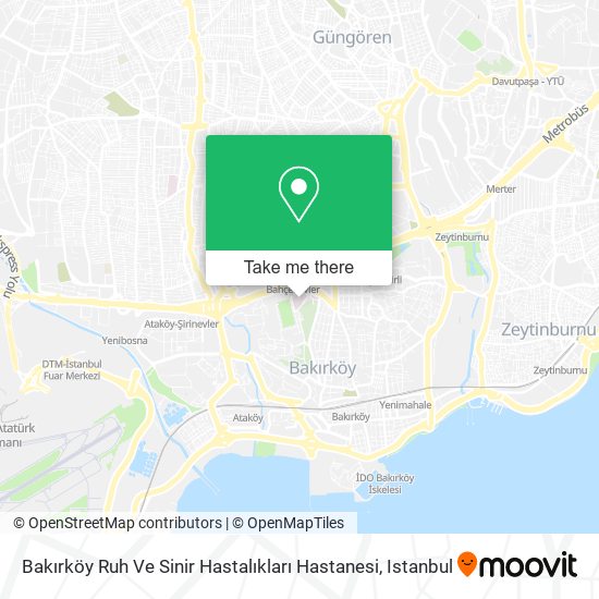 Bakırköy Ruh Ve Sinir Hastalıkları Hastanesi map