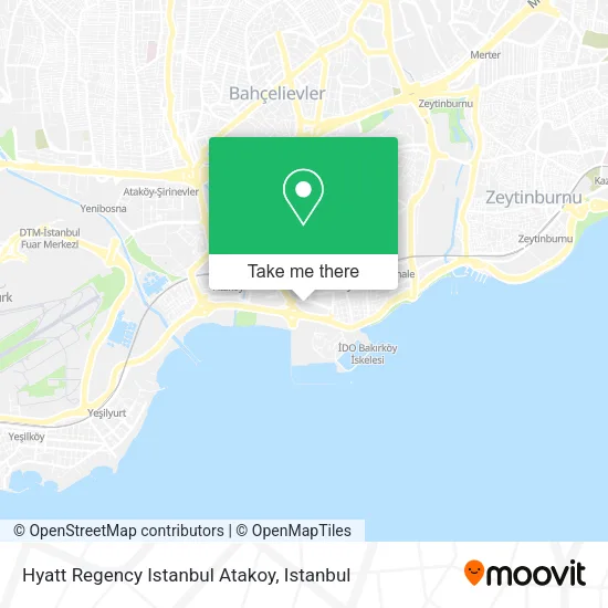 Hyatt Regency Istanbul Atakoy map