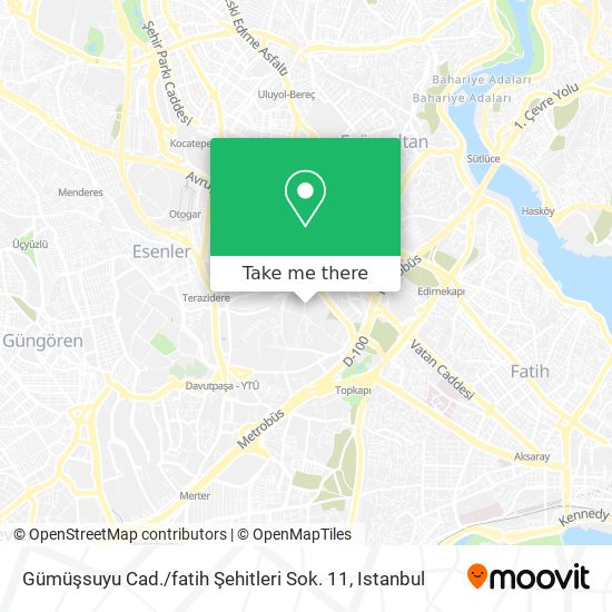 Gümüşsuyu Cad. / fatih Şehitleri Sok. 11 map