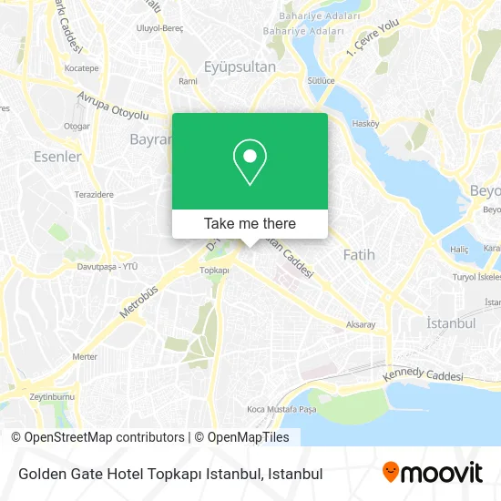 Golden Gate Hotel Topkapı Istanbul map