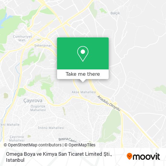 Omega Boya ve Kimya San Ticaret Limited Şti. map