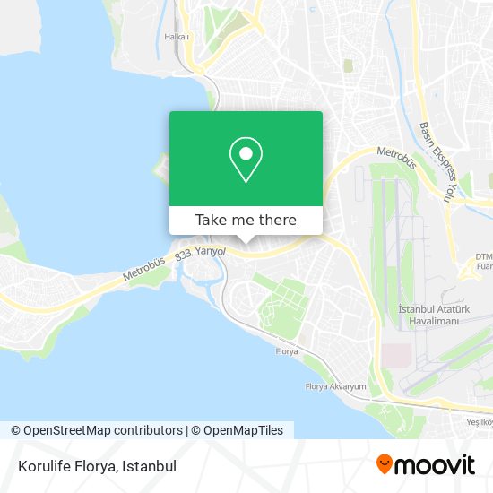 Korulife Florya map