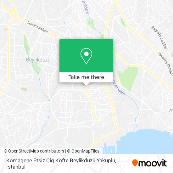 Komagene Etsiz Çiğ Köfte Beylikdüzü Yakuplu map