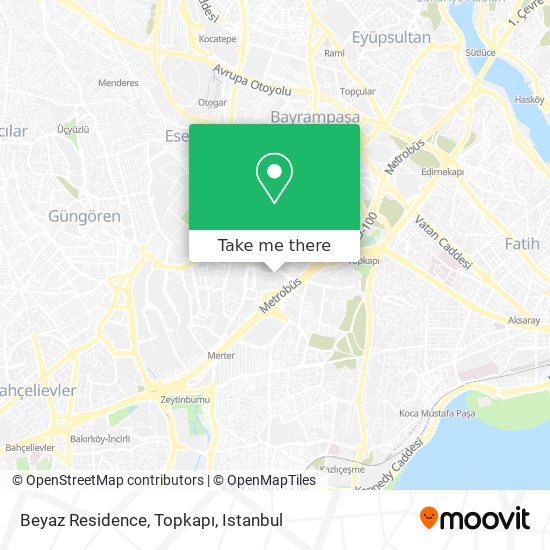 Beyaz Residence, Topkapı map