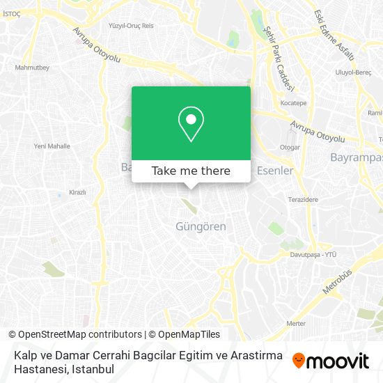 Kalp ve Damar Cerrahi Bagcilar Egitim ve Arastirma Hastanesi map