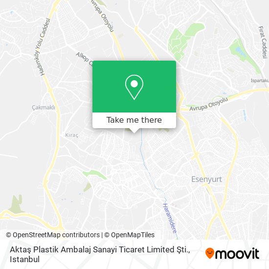 Aktaş Plastik Ambalaj Sanayi Ticaret Limited Şti. map