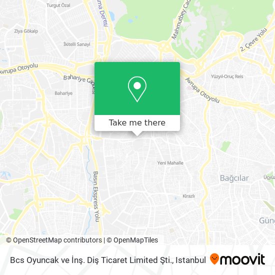 Bcs Oyuncak ve İnş. Diş Ticaret Limited Şti. map