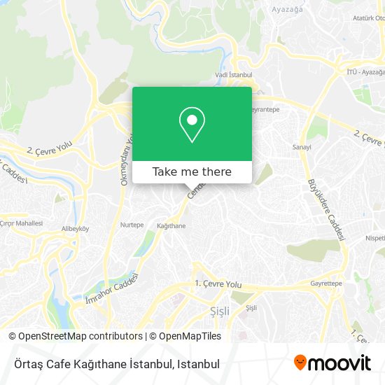 Örtaş Cafe Kağıthane İstanbul map