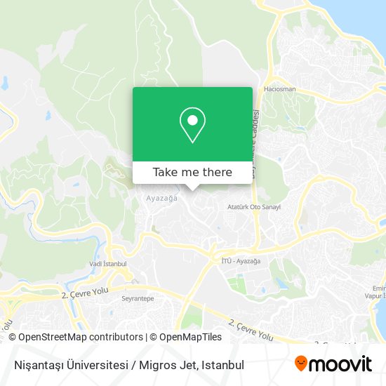 Nişantaşı Üniversitesi / Migros Jet map