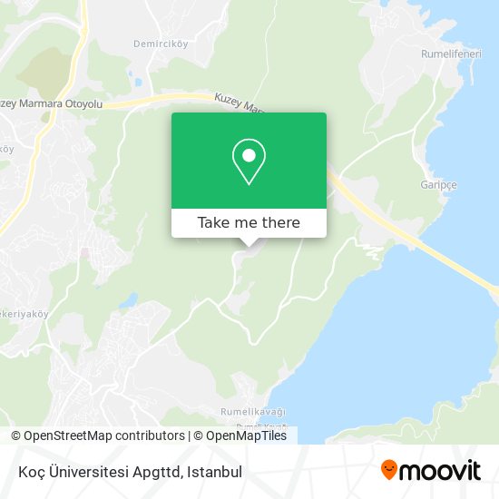 Koç Üniversitesi Apgttd map