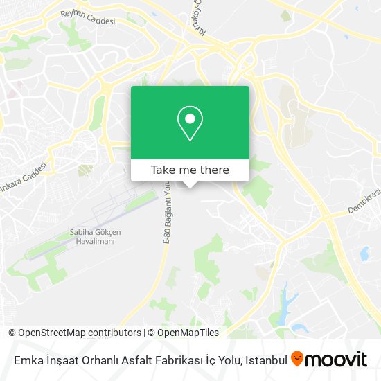 Emka İnşaat Orhanlı Asfalt Fabrikası İç Yolu map
