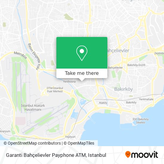 Garanti Bahçelievler Payphone ATM map