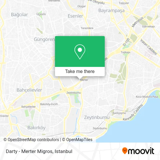 Darty - Merter Migros map