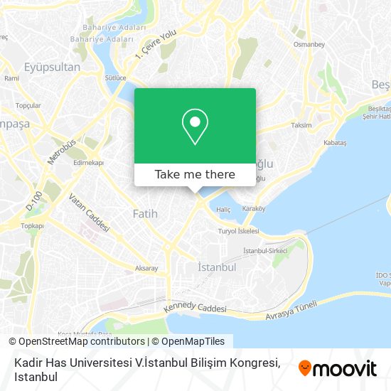 Kadir Has Universitesi V.İstanbul Bilişim Kongresi map