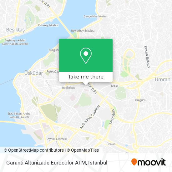 Garanti Altunizade Eurocolor ATM map