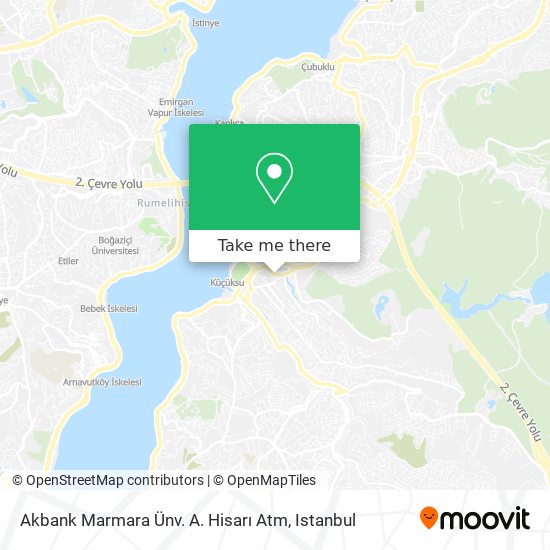 Akbank Marmara Ünv. A. Hisarı Atm map