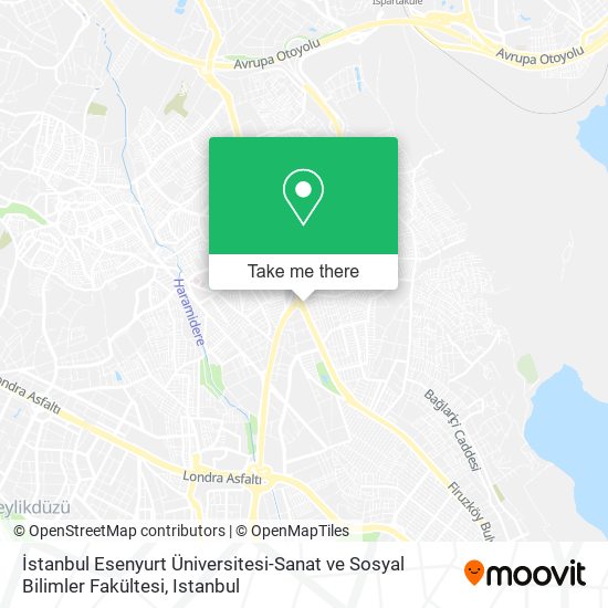 İstanbul Esenyurt Üniversitesi-Sanat ve Sosyal Bilimler Fakültesi map