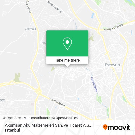 Akumsan Aku Malzemeleri San. ve Ticaret A.Ş. map