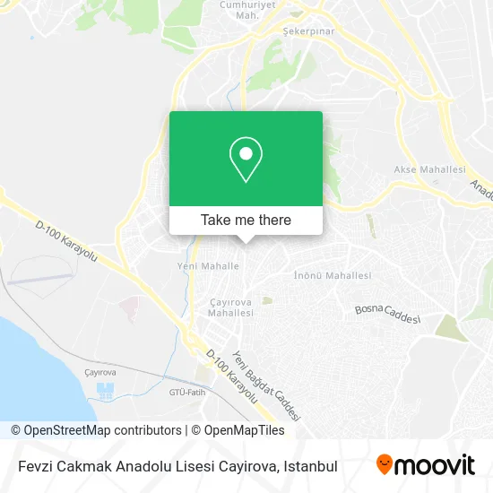 Fevzi Cakmak Anadolu Lisesi Cayirova map