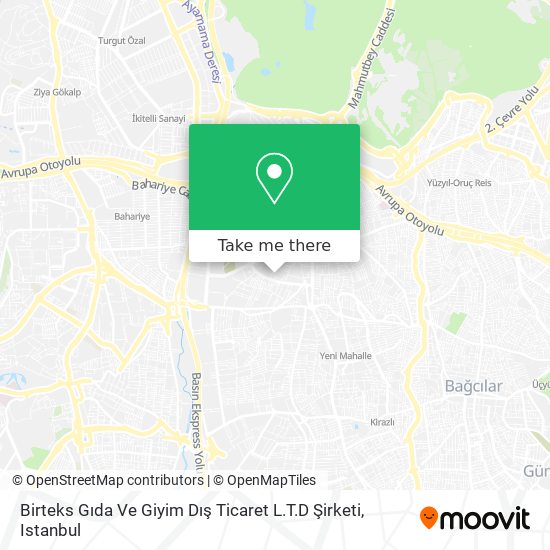 Birteks Gıda Ve Giyim Dış Ticaret L.T.D Şirketi map