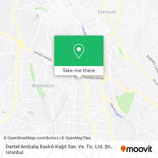 Dantel Ambalaj Baskılı Kağıt San. Ve. Tic. Ltd. Şti. map