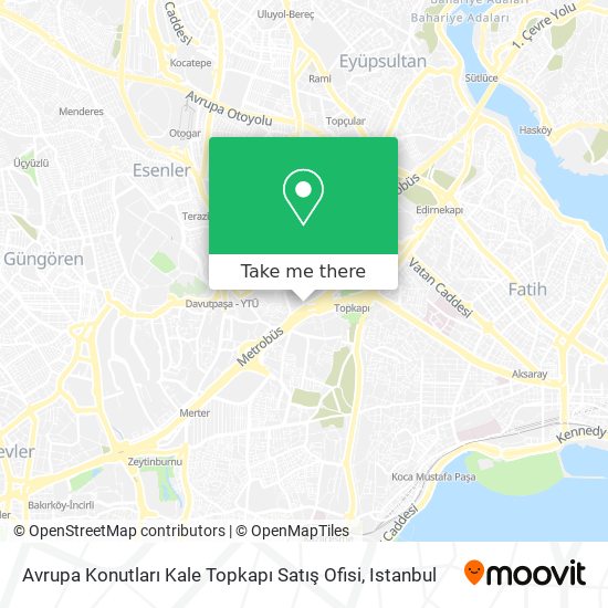 Avrupa Konutları Kale Topkapı Satış Ofisi map