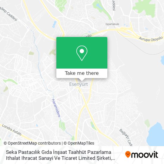 Seka Pastacılık Gıda İnşaat Taahhüt Pazarlama Ithalat Ihracat Sanayi Ve Ticaret Limited Şirketi map