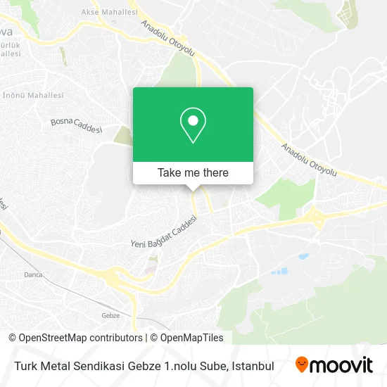Turk Metal Sendikasi Gebze 1.nolu Sube map
