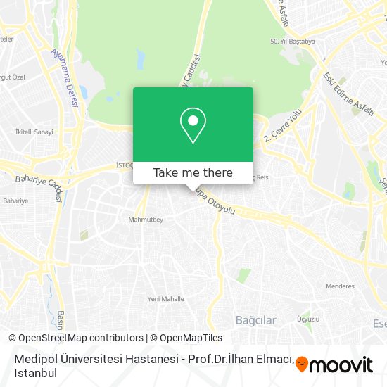 Medipol Üniversitesi Hastanesi - Prof.Dr.İlhan Elmacı map
