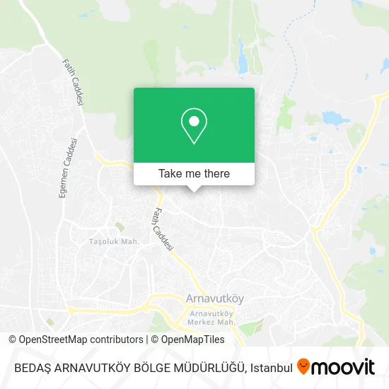 BEDAŞ ARNAVUTKÖY BÖLGE MÜDÜRLÜĞÜ map