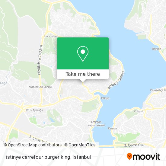 how to get to istinye carrefour burger king in sariyer by bus or cable car